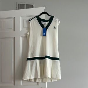 Adidas White and Green Sleeveless tennis Dress